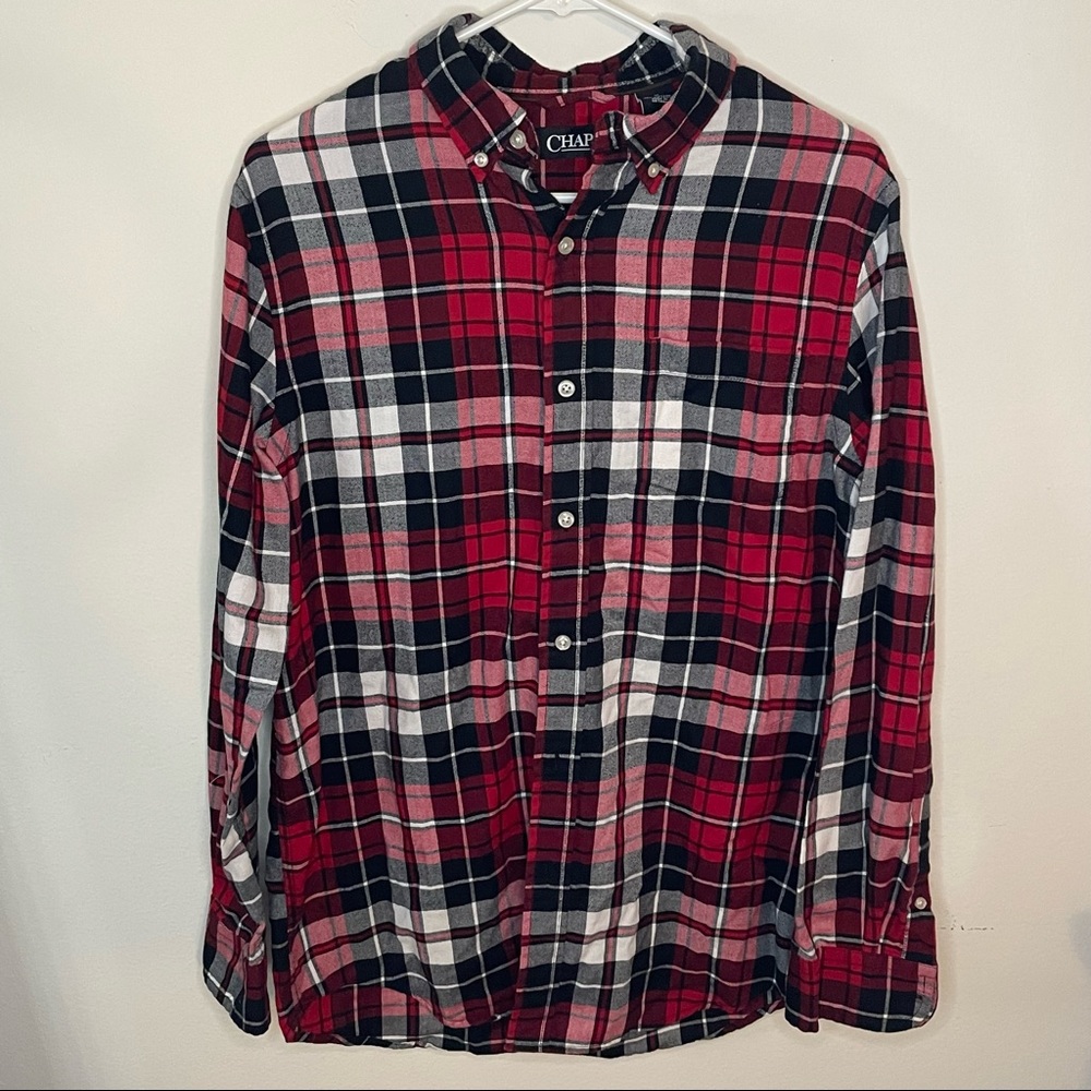Mens Chaps plaid Button Up shirt size medium